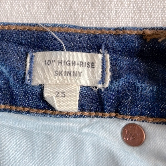 Madewell 10” High-Rise Skinny Jeans Size 25 - Picture 6 of 11